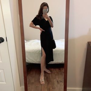 Dolman Plissé Midi Dress